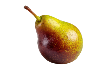 Single ripe pear with green yellow and red skin on black background fruit food, Isolated On Transparent Background, Png