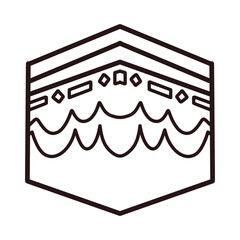 Kaaba Thick-Line Bold Outline Illustration