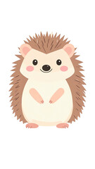 Cute cartoon hedgehog illustration with friendly expression and soft quills.