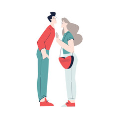 Man and Woman Romantic Couple Enjoy Love Story and Relationship Vector Illustration
