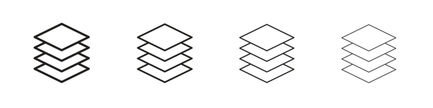 Layers icon, modern stroke line art logotype graphic design pack