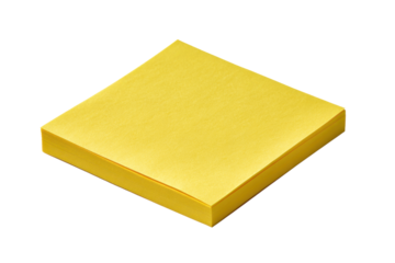 Stack of bright yellow paper sticky notes on black background image, Isolated On Transparent Background, Png