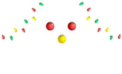 Christmas Lights And Hanging Ornaments illustration 
