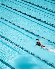 woman swimming in swimming pool © timon