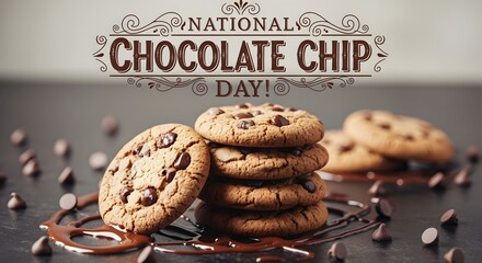 Celebrating national chocolate chip cookie day with freshly baked cookies