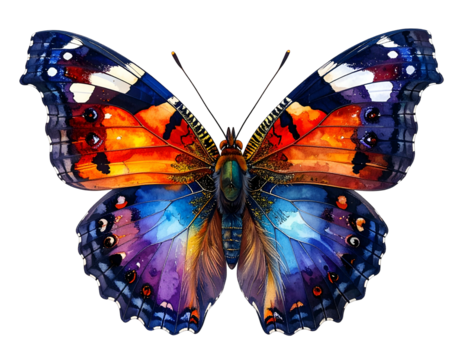 A vibrant butterfly with intricate, colorful wing patterns - Powered by Adobe