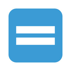 Blue equal sign icon in rounded square