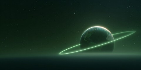 Celestial event planet with rings outer space digital art night sky wide angle cosmic exploration