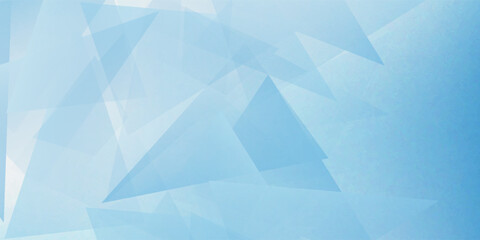Vector blue background design with layers of textured white transparent material in triangle abstract simple modern