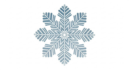Stylized blue snowflake icon with eight distinct arms, beautifully detailed and for winter design use