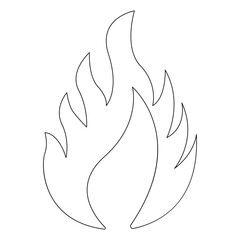 Bonfire One Line Drawing Minimalist Continuous Line Campfire Illustration Art