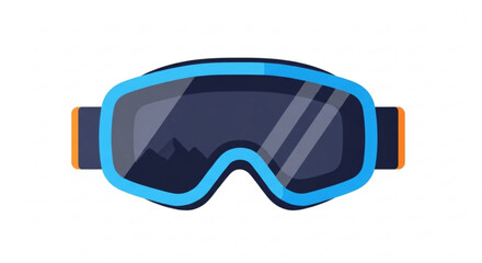 Blue and black ski goggles with orange strap detail, perfect for winter sports protection