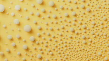White circles on yellow background are changed size with top view motion. looped animation.