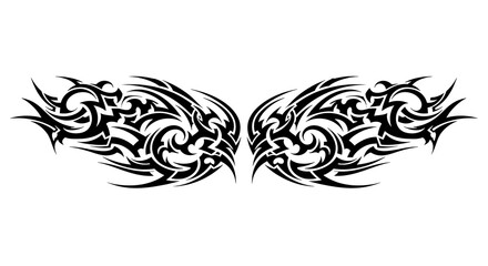 Bold symmetrical black tribal art