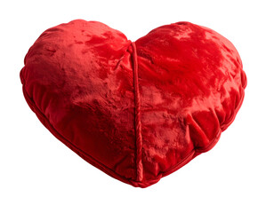 Plush velvet heart-shaped cushion, soft to the touch