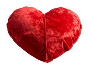 Plush velvet heart-shaped cushion, soft to the touch