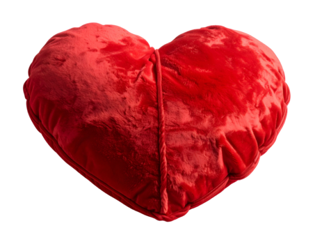 Plush velvet heart-shaped cushion, soft to the touch - Powered by Adobe