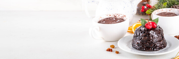 Traditional English Christmas pudding mug cake