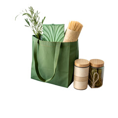 Eco-Friendly Groceries & Sustainable Lifestyle Essentials | Natural Products on transparent background