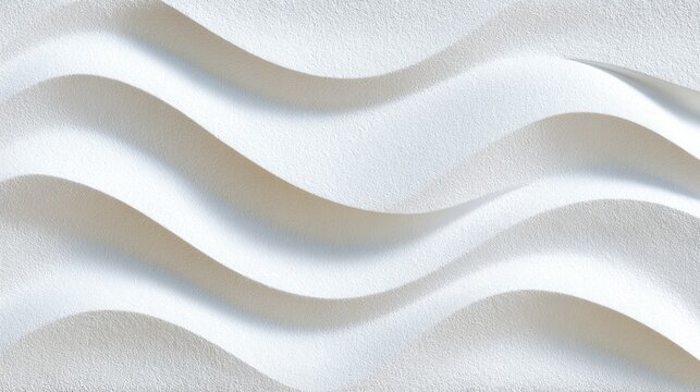 Elegant white wave texture for modern backgrounds and creative designs, showcasing smooth curves and gentle undulations in a minimalist style