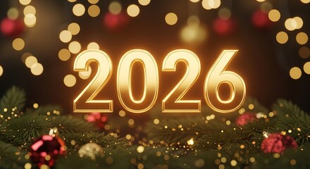 Festive New Year 2026 Celebration with Sparkling Lights and Holiday Decor for Special Occasions