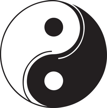 Yin Yang Symbol Illustration Depicting Balance and Harmony of Opposites