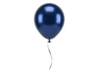 Elegant navy blue balloon isolated PNG, party decoration for birthday celebration and festive events on transparent background