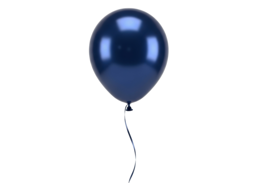 Elegant navy blue balloon isolated PNG, party decoration for birthday celebration and festive events on transparent background