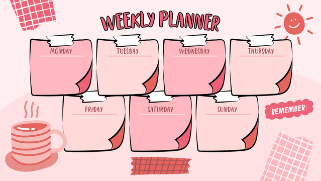 A weekly planner paper printable  - Powered by Adobe