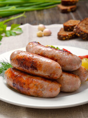 Appetizing barbecue sausages
