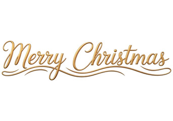Obraz premium Merry Christmas golden lettering isolated on transparent background