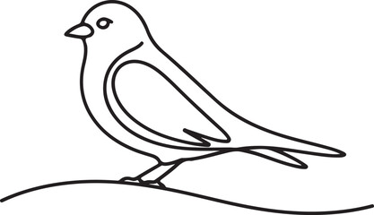 Minimalist Bird Outline Simple and Elegant Design for Various Creative Projects