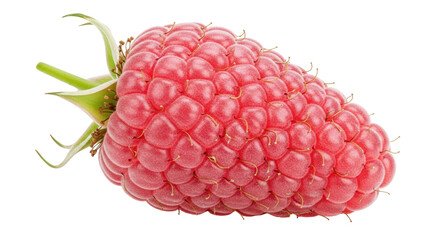 Fresh raspberry PNG isolated on transparent background, vibrant red fruit with juicy texture for healthy eating and summer designs