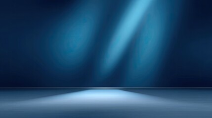 Dramatic Blue Background with Spotlights on Empty Stage for Presentations, Performances, or Product Showcases in a Cinematic Environment