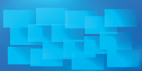 Dynamic blue overlapping rectangles creating a modern geometric abstract background pattern.