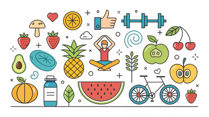 Embrace wellness with a vibrant lifestyle, from healthy foods to active pursuits and mindful yoga, inspiring a balanced and energetic journey, perfect for health blogs