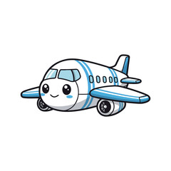 Smiling Cartoon Airplane Illustration