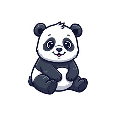 Cute Sitting Baby Panda Cartoon