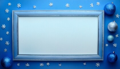 Blue Background With A Blank Frame