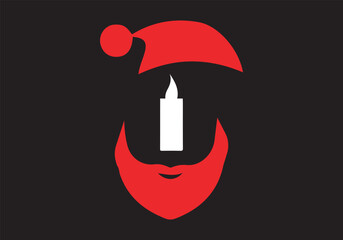 merry christmas and happy new year logo. Merry Christmas set elements colorful with holiday trees cap  gift list vector illustration