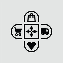 Cloud computing concept vector illustration using flat design icons for business, internet, and communication website sign set