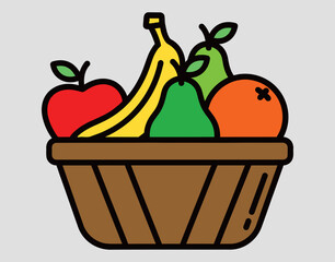 this icon fruits fresh on the basket