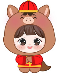 Chibi Chinese New Year Pose