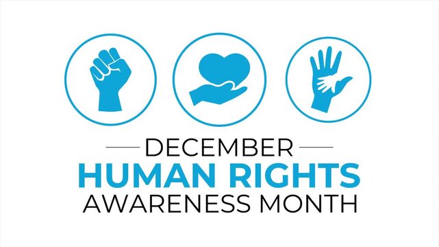 Animated Universal Human Rights Month video promoting global equality, justice, and human dignity with clear, uplifting visuals.