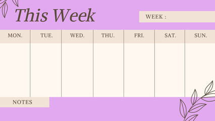 A Printable Weekly Planner
