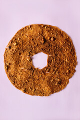 Coarse flour crust with seed toppings in natural setting