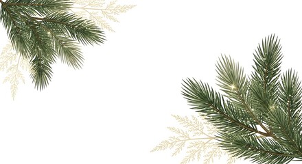 Stylish seasonal decorations with evergreen pine foliage