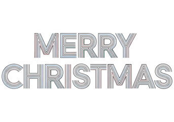 Fototapeta premium Merry Christmas striped text on transparent background