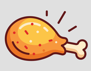 delicious fried chicken thigh icon