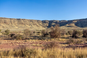 scenic view of a plateau in hardap region of namibia